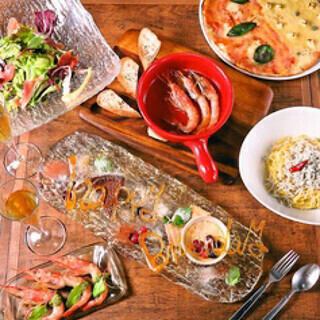 【飲み放題付】◆e'vitaプレミアムプリフィックス女子会コース5000yen◆全10品　2.5H飲み放題　