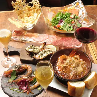 【料理のみ/e'vitaおすすめコース】限定で特注の超特大の赤エビを使用！名物堪能コースです☆