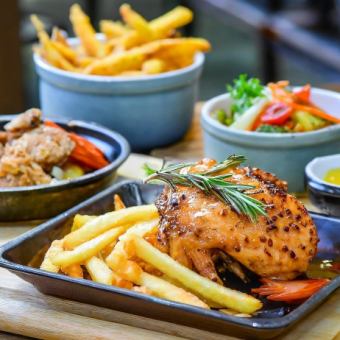 【日～木曜日限定！】ホームメイドローストチキン付き全6品コース　2時間飲み放題　3480円