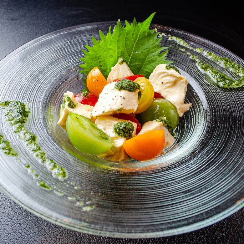 Japanese-style Caprese with Salted Tofu and Tomatoes