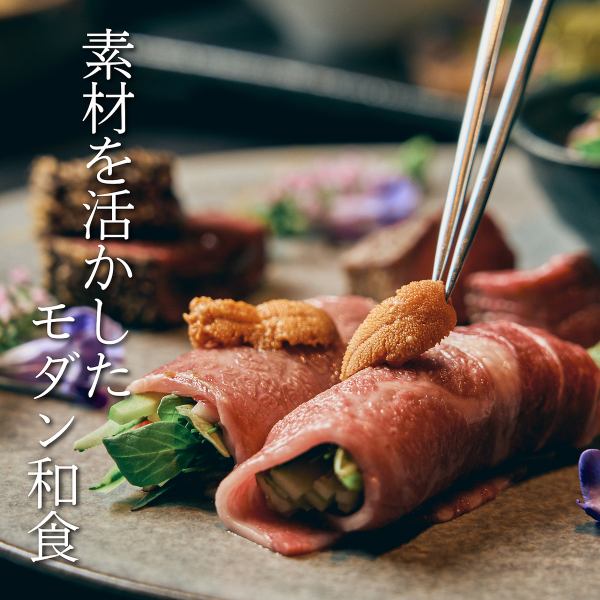 Enjoy modern Japanese cuisine with a focus on appearance in a sophisticated and stylish restaurant.We also recommend the chef's signature course!