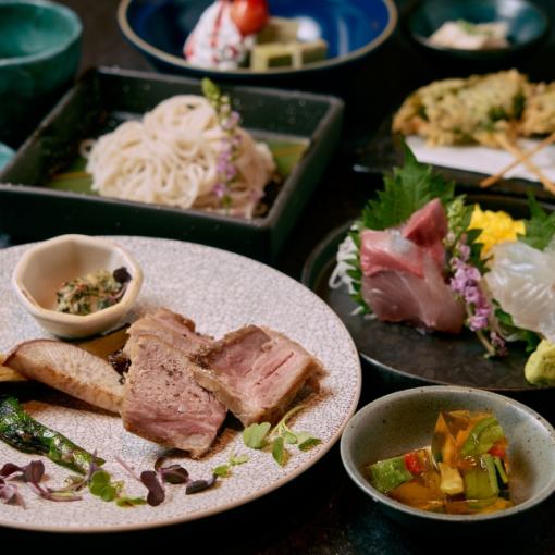 【茜-akane-】国産黒豚のローストステーキとお蕎麦を楽しむ満喫コース＋2.5時間飲み放題