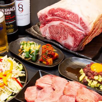 [2人以上可预约◎] ◆白金肉套餐5,000日元（含税）+2小时无限畅饮2,000日元