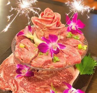 【인스타 감성 발군◎생일이나 기념일 축하에♪】고기 케이크 5000엔(부가세 포함) 약 2인분
