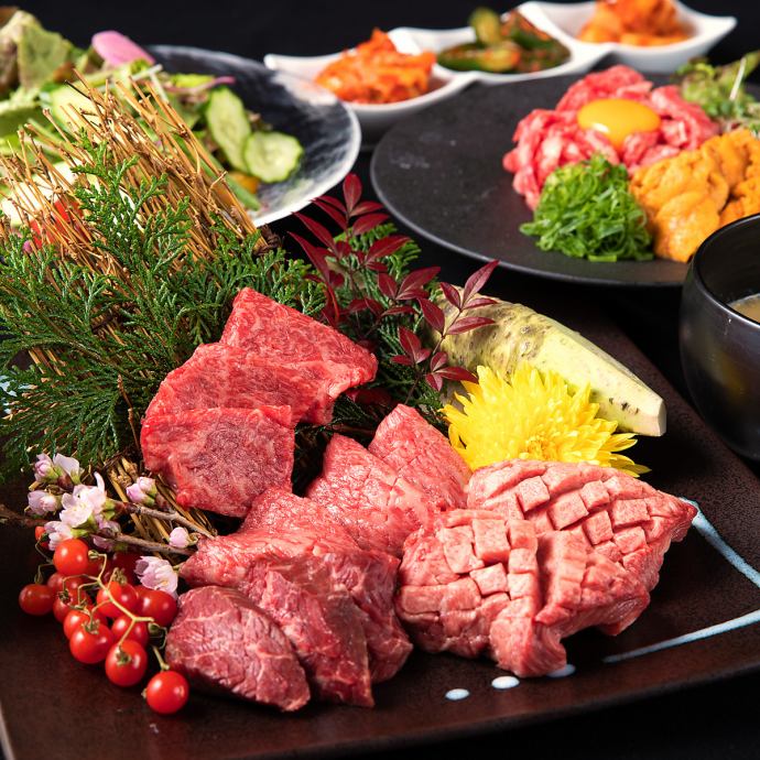 特選黒毛和牛コース 料理のみ8品 黒毛厚切り牛タンはまさに絶品 宴会 下見もok 官兵衛 三宮本店
