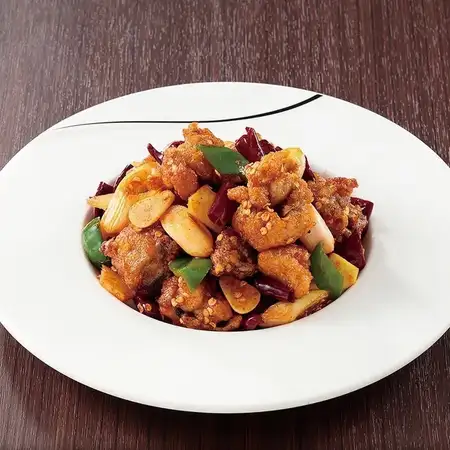 鶏唐揚げのスパイシー炒め