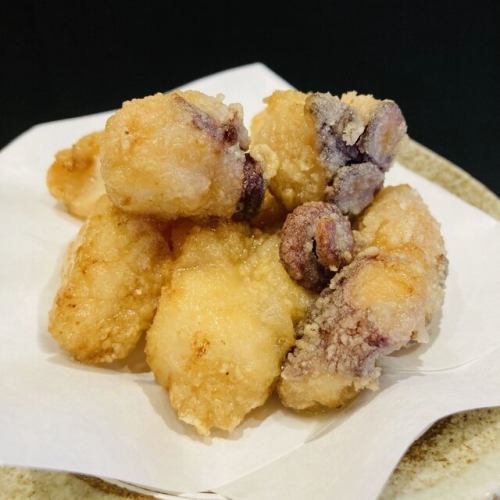 Fried live octopus