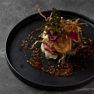 鴨肉のマリネ 文旦のソース オリエンタル風