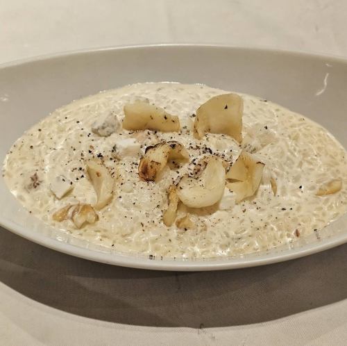 Chestnut and lily root risotto