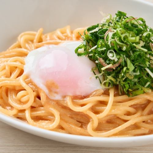 33,明太子パスタ　温玉のせ