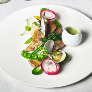 糸島豚のロースト　青さ海苔のソース