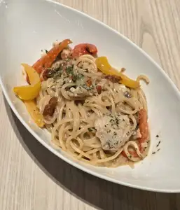 Peperoncino with seasonal vegetables and seafood