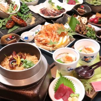 April/May [Private room welcome/farewell party/Kamameshi 6,000 yen course] 120 minutes all-you-can-drink (unlimited draft beer/Kaku Highball/150 minutes seating) 11 dishes