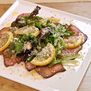 Beef tongue carpaccio
