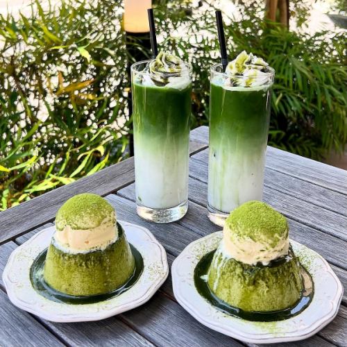 【季節限定】抹茶チーズプリン／抹茶ラテ