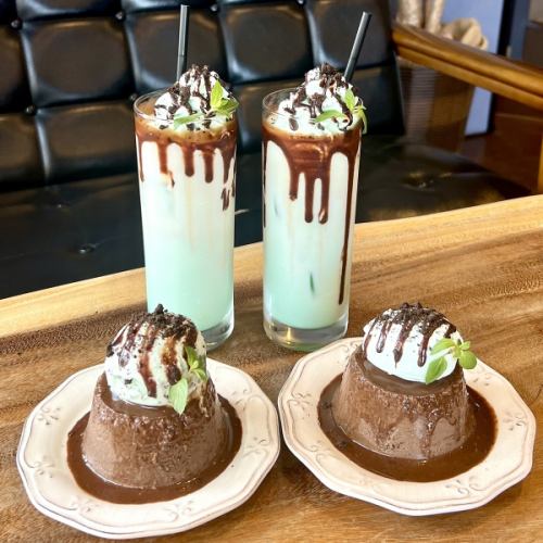 【季節限定】チョコミントラテ／チョコミントプリン各種
