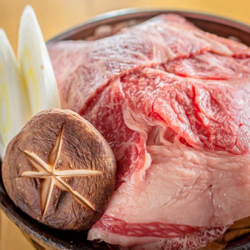 使用日本牛肉的牛肉壽喜燒