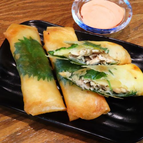 鳥しそチーズ春巻き