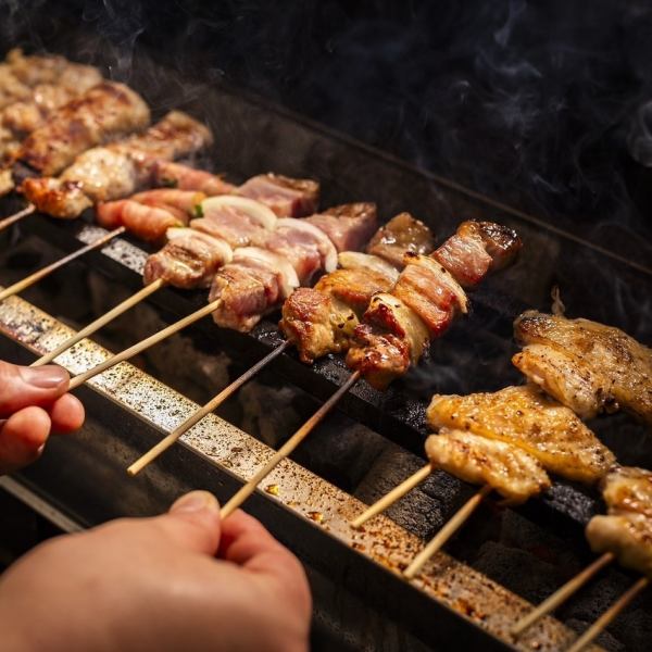 道産素材の炭火焼き串盛り合わせ