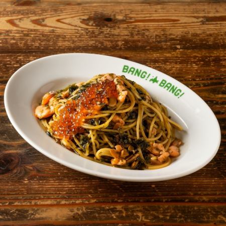 秋鮭とイクラの和風パスタ