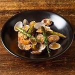 アスパラとアサリの白ワイン蒸し