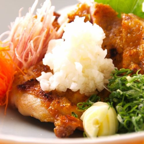 Grilled Shimanto Chicken with Yam Bukkake / Shimanto Chicken Tatsuta-age