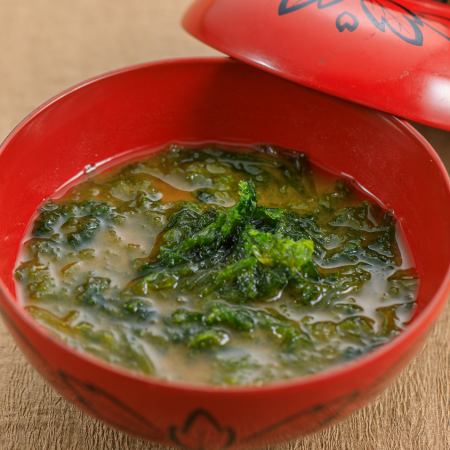 新鮮海藻/細味噌湯