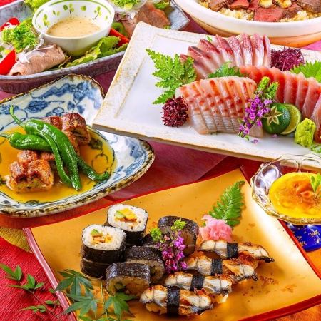 6月★【個室確約】【贅沢会食】…土佐和牛&四万十産鰻堪能コース10000円→8500円！※飲み物別