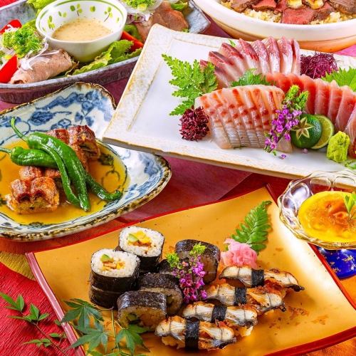 【個室確約】【贅沢会食】…土佐和牛&四万十産鰻堪能コース10000円→8500円！※飲み物別