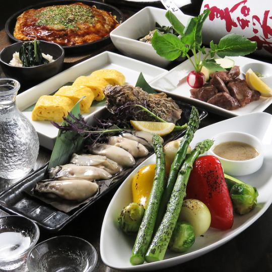 【7月,8月限定】夏カツオのタタキ,焼き霜ハモ,黒毛和牛のメンチカツなど全7品5000円(税込)♪