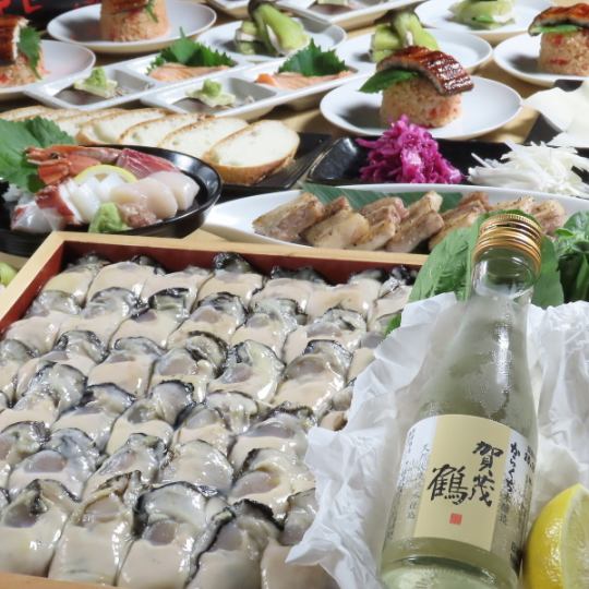 【仅限12月】顶级料理★包含烤牡蛎(日式高汤)和烤腌制牛肋排等7道菜,6,500日元