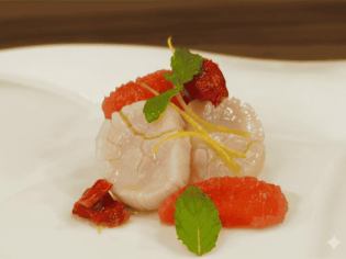 Smoked marinated scallops - a refreshing dish with the aroma of citrus and mint