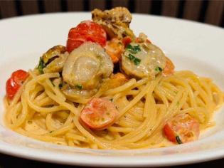 帆立とレモンの爽やかクリームソースパスタ