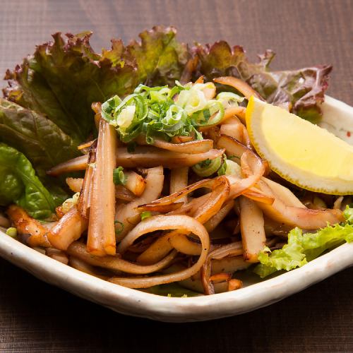 Stir-fried squid with butter and soy sauce