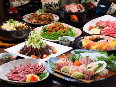 [July/August] Luxurious 9-course meal including fresh fish platter, horse sashimi, and beef sirloin teppanyaki!! 120 minutes all-you-can-drink special course for 5,000 yen