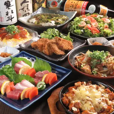 【旬彩コース】鮮魚盛り/つくね串のネギマヨ/飲み放題120分付き全8品5000円→4500円(税込