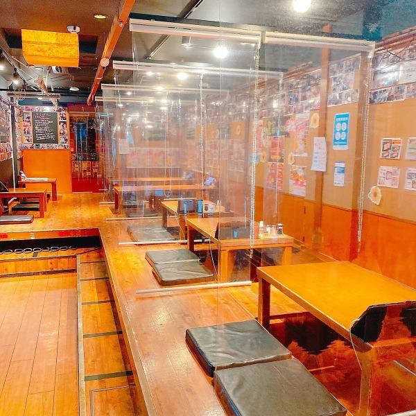 最大収容人数60名が可能な広めの座敷席もあります。広々とした空間なので密にならずにホッとできる空間です♪