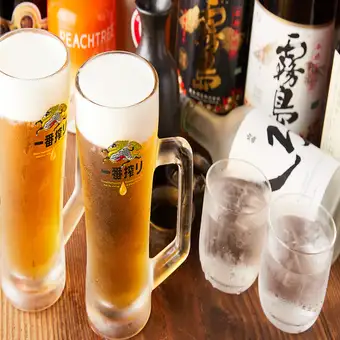 【二日酔い覚悟のプラン】全てのドリンク飲み放題!120分1,780円(生ビール付き&ソフトドリンク付)
