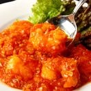 Plump shrimp with chili sauce