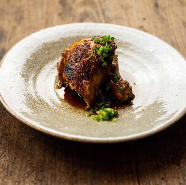 Grilled chicken roe on the bone