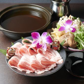 【アグー豚しゃぶしゃぶコース】お肉2種類が楽しめる◎純血コース全5品4400円(税込)