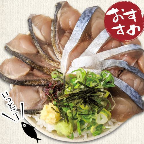 Toro mackerel sashimi bowl