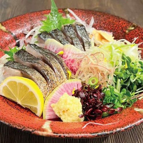 Salt-seared fatty mackerel