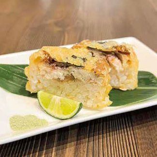 Mackerel sushi tempura