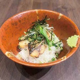 Grilled mackerel broth and chazuke