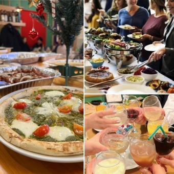 【ビュッフェparty・1次会に】3時間飲み放題にビュッフェコース10品5500円(税込)現金決済のみ