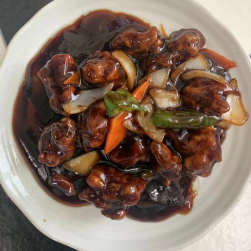 Sweet and sour pork or black sweet and sour pork