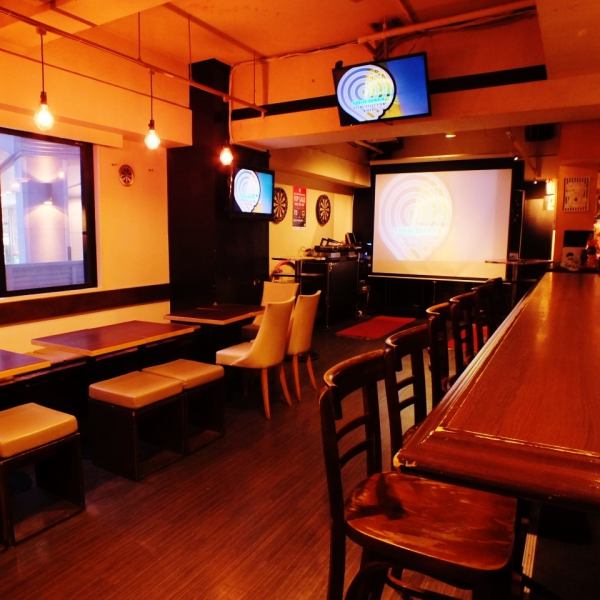 [Limited time !! Charter 15 people ~] The projector that can be chartered is a large screen! Fully equipped with darts and DJ booth ◎