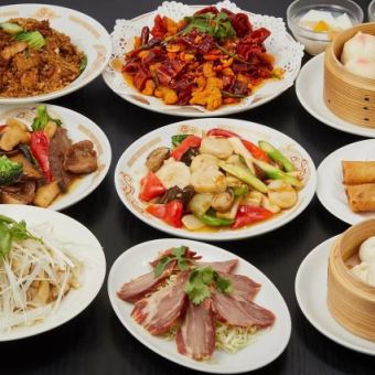 2.5時間飲み放題付【満足コース】エビのチリソースと小籠包の中華料理を堪能!料理8品 5500円