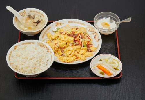 チャーシュー玉子炒め定食